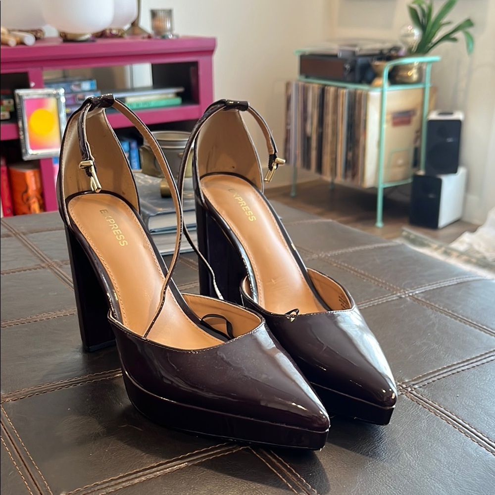 Express Dark Purple/Burgundy Elegant Heels